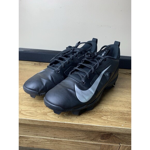 Nike Alpha Fastflex Football Cleats Men's Size 10.5 Black With Silver Swoosh - Picture 1 of 13